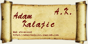 Adam Kalajić vizit kartica